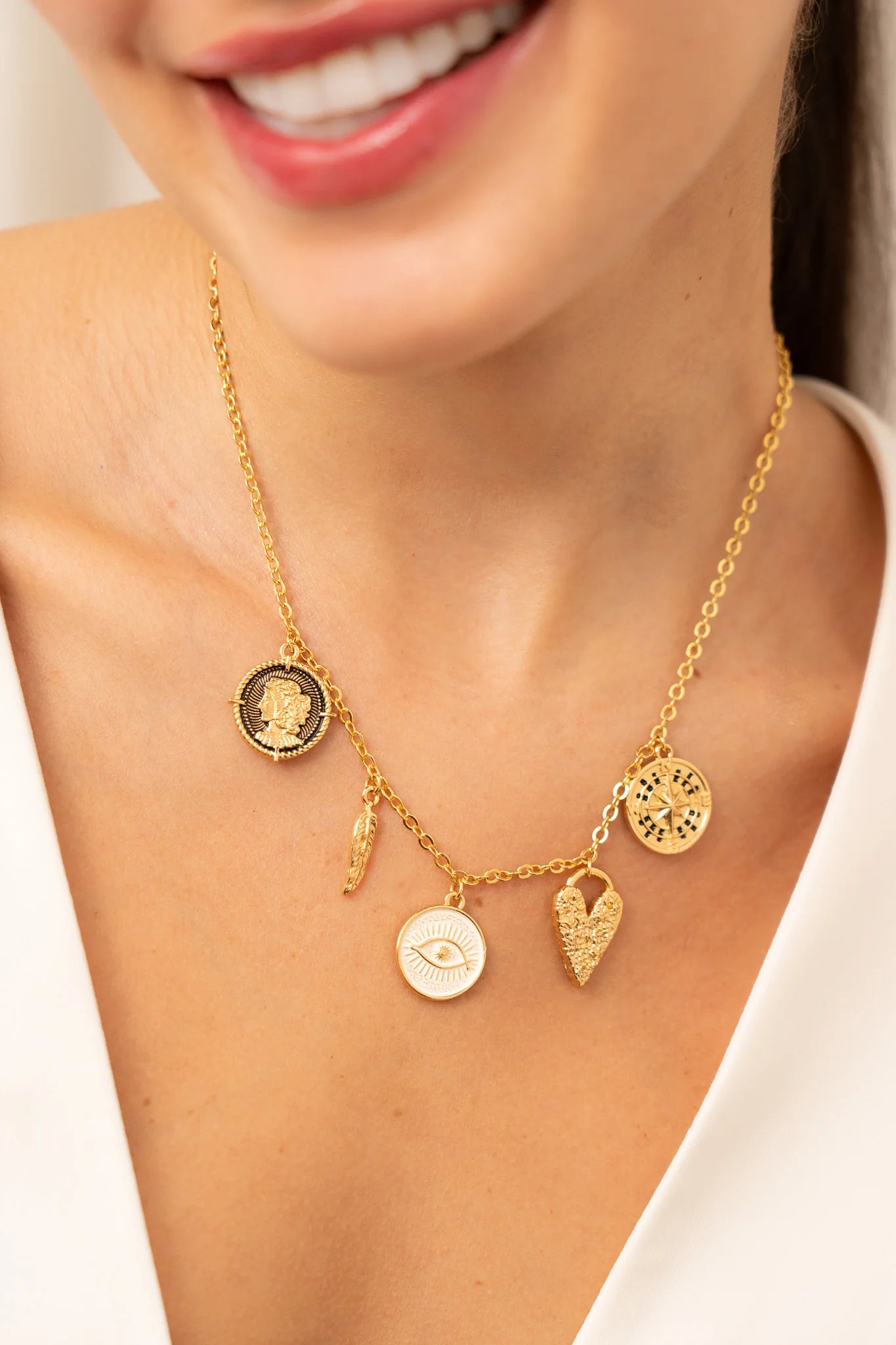 Collar Multicharms Intuicion + Aretes
