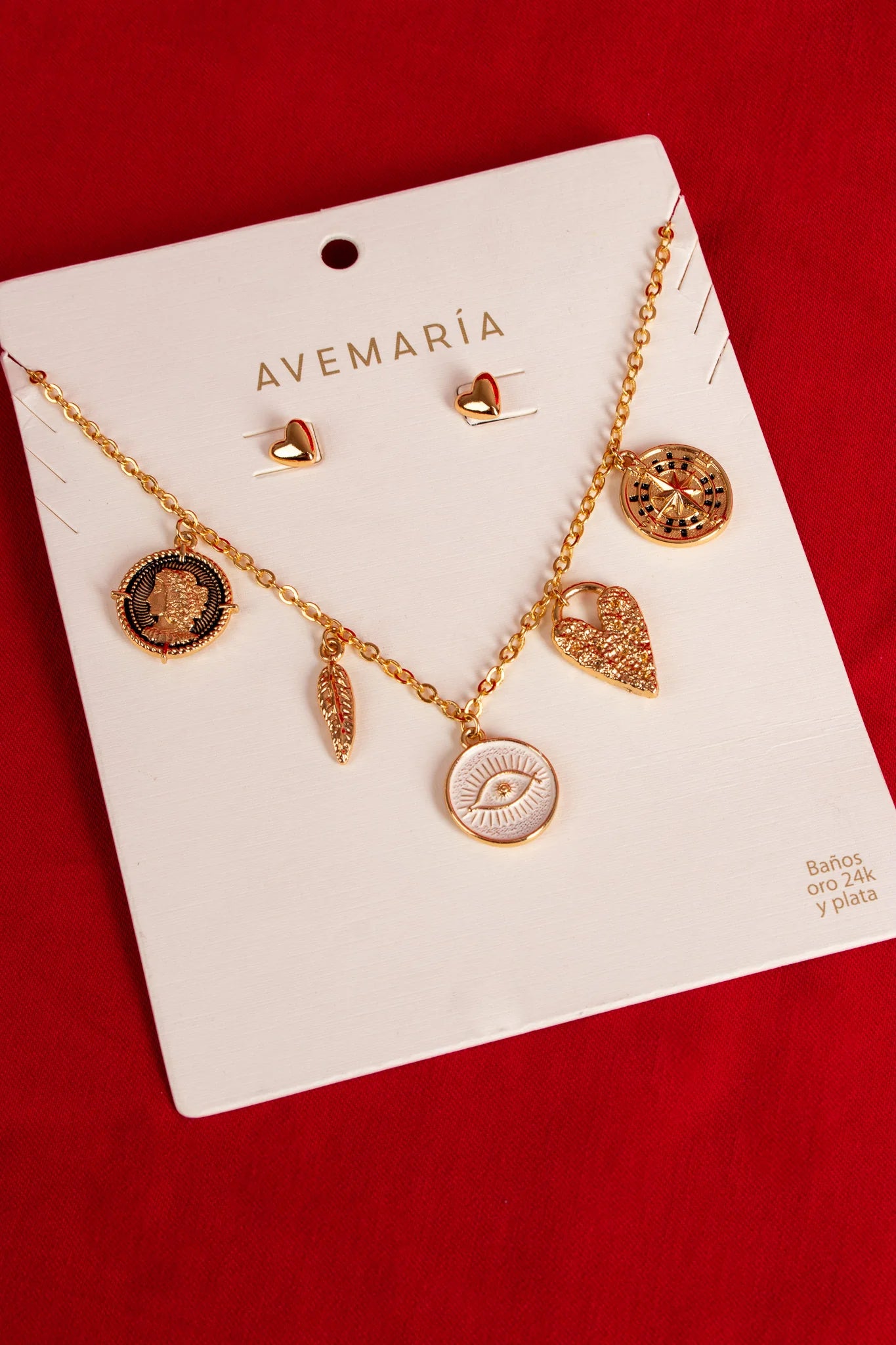 Collar Multicharms Intuicion + Aretes