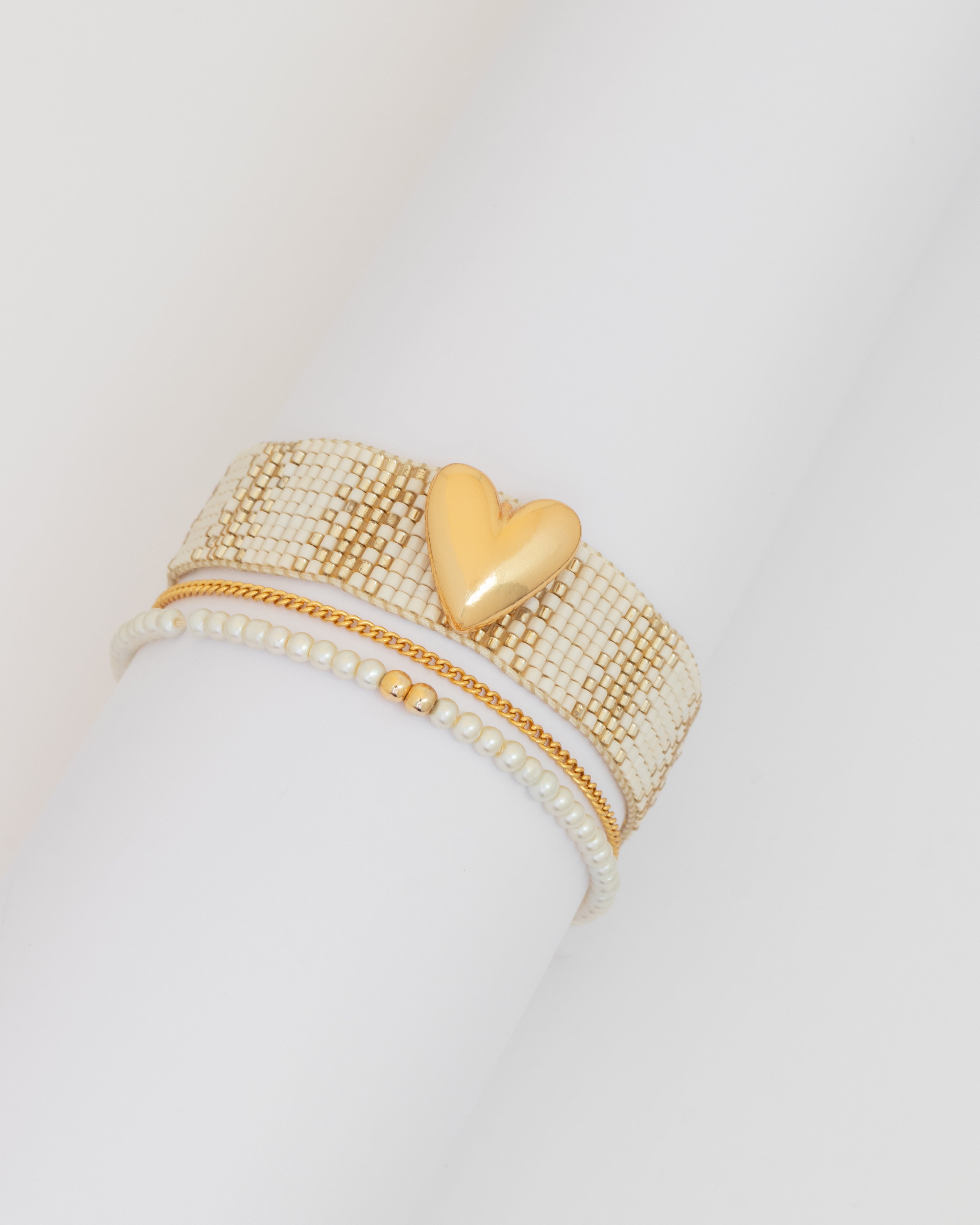 Set x 3 Pulseras Corazón Liso