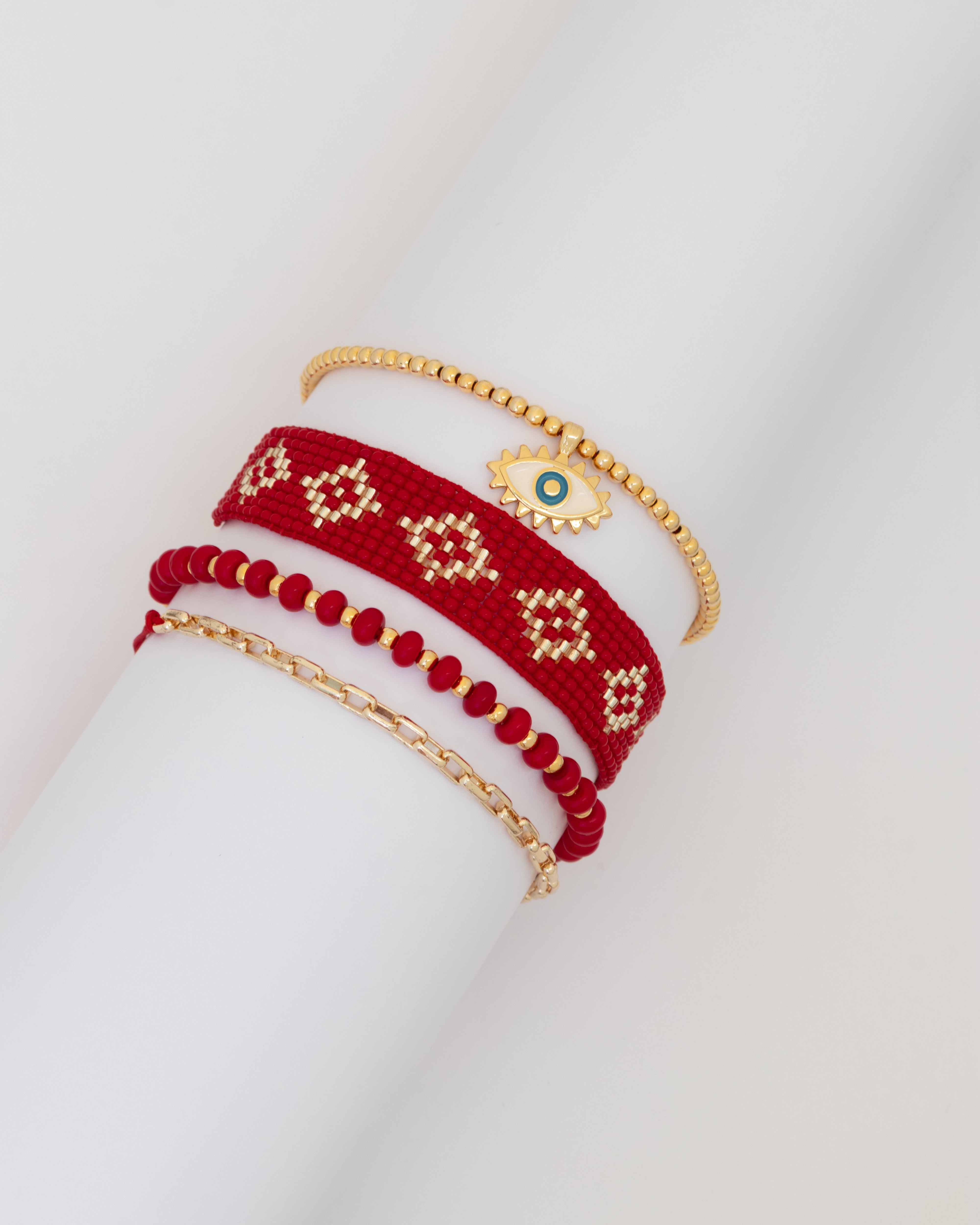 Set x 4 Pulseras Tejida Ojo