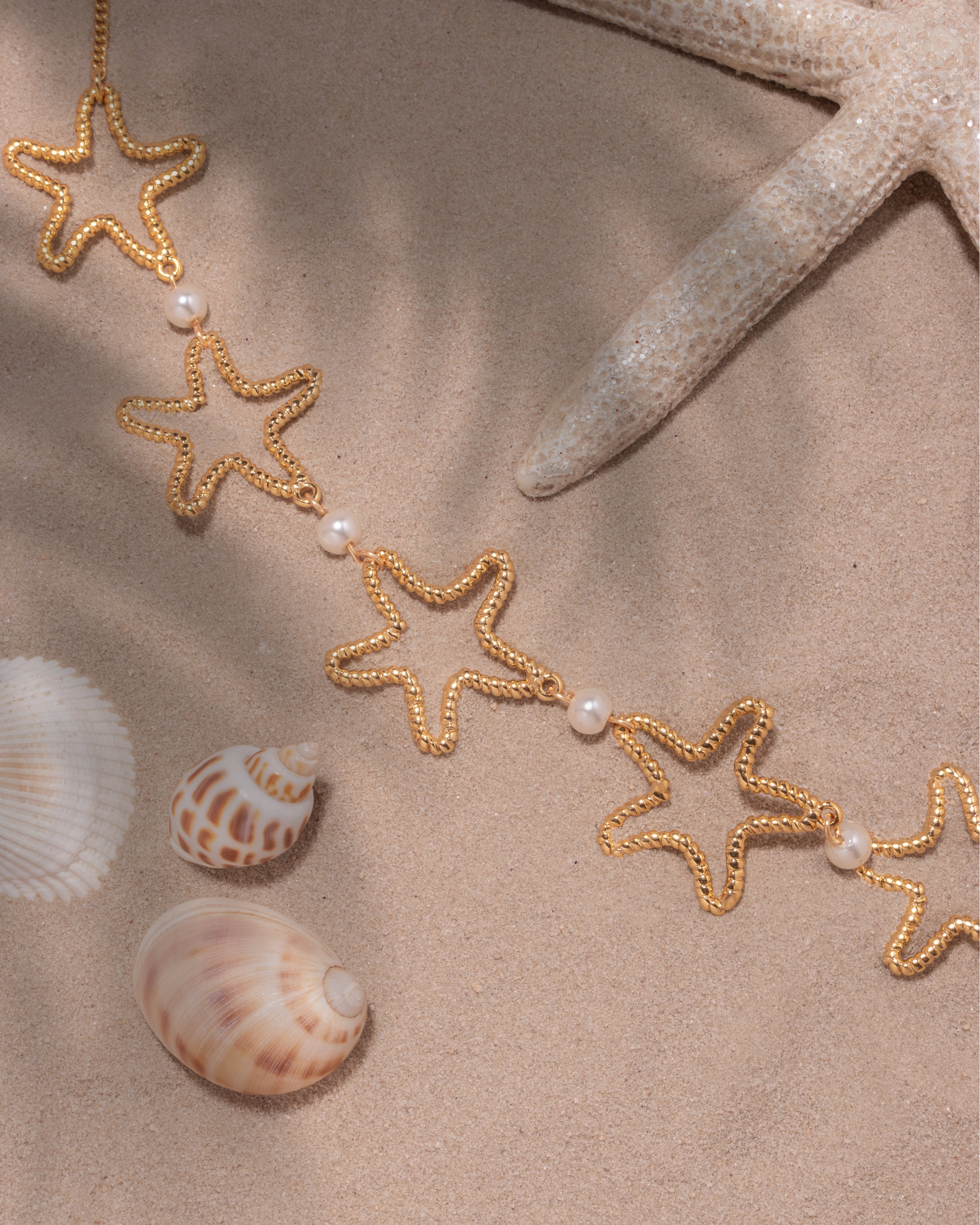 Collar Estrellas Mar + Aretes