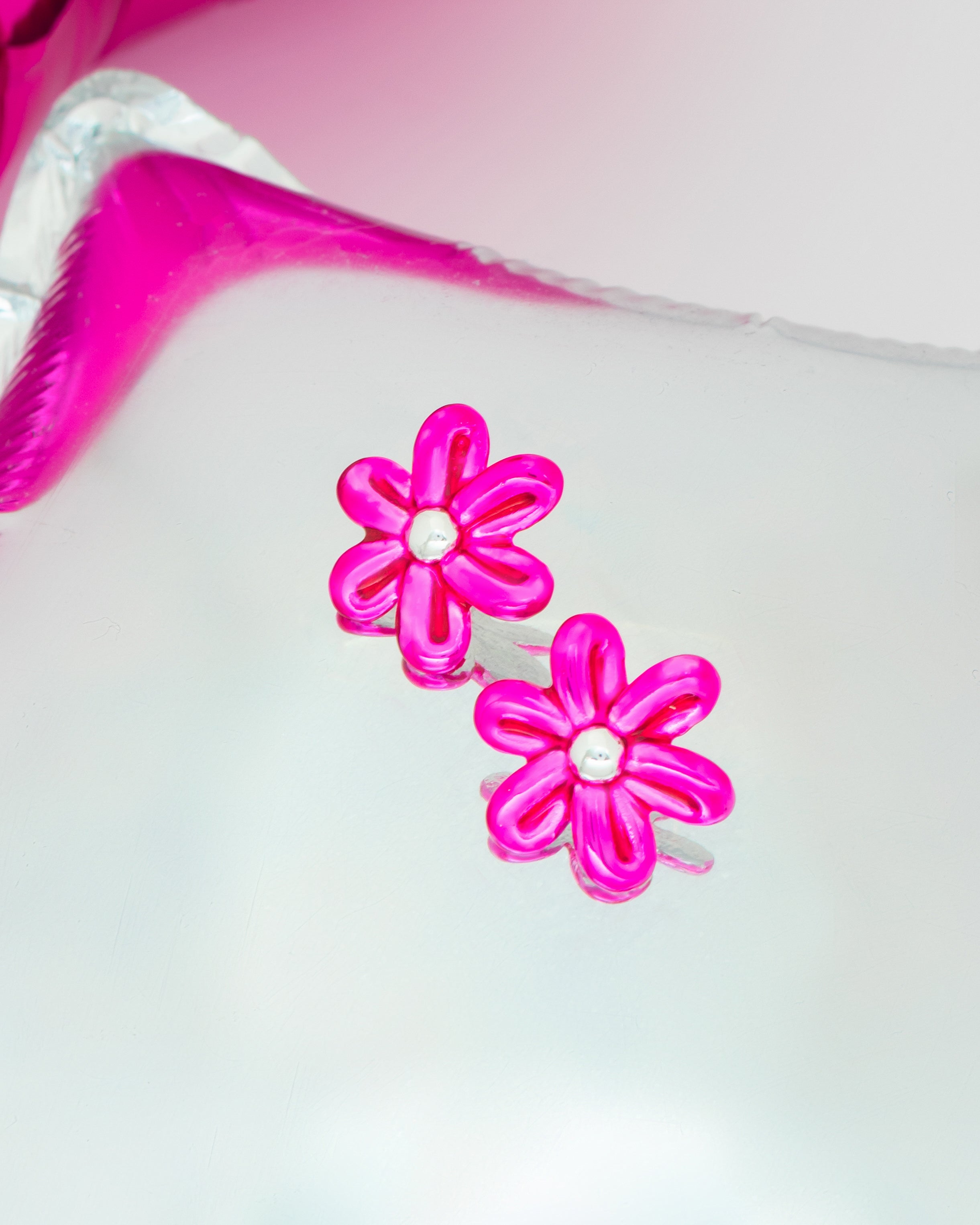 Aretes Globoflexia Maxi Fucsia