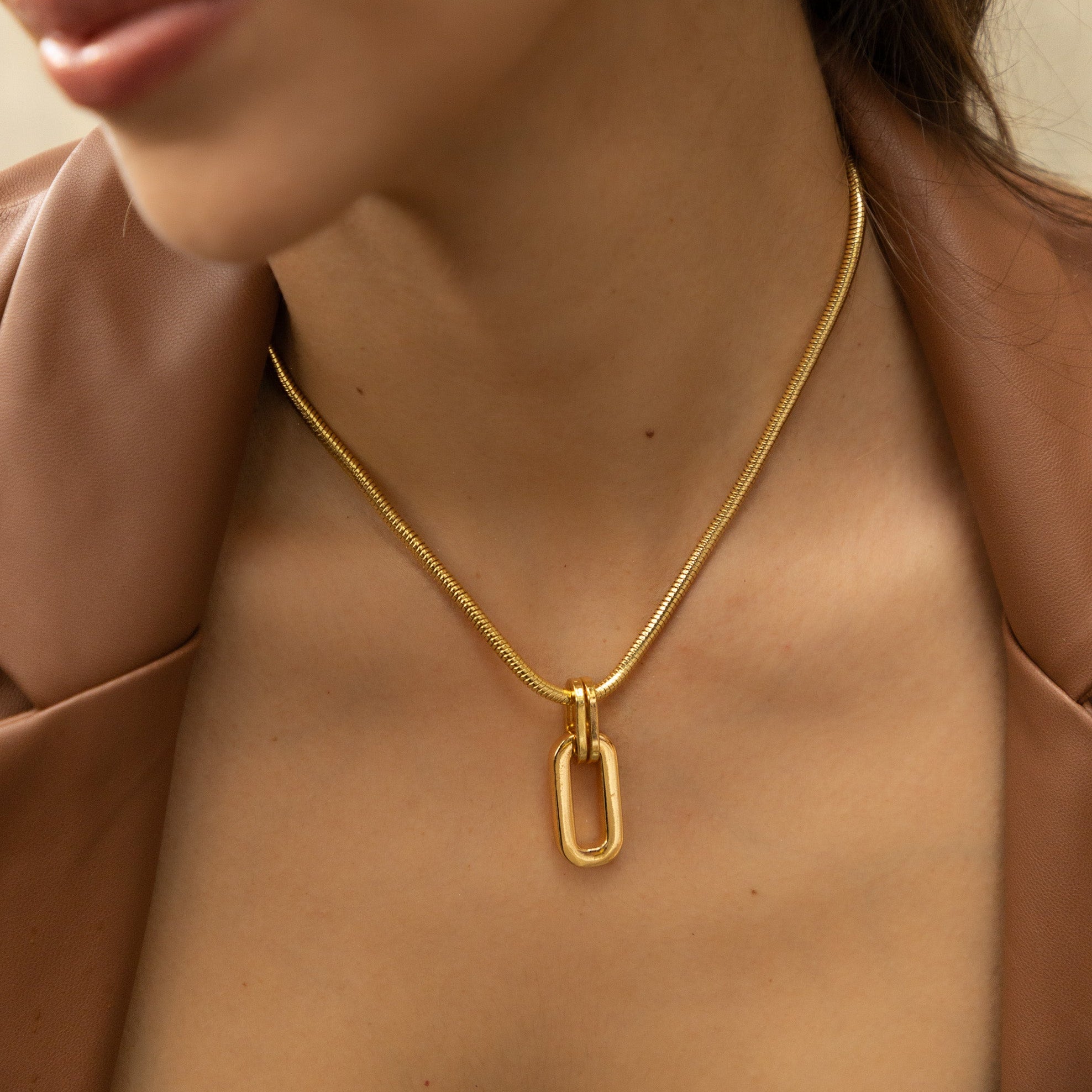 Set collar + Aretes Snake Eslabon