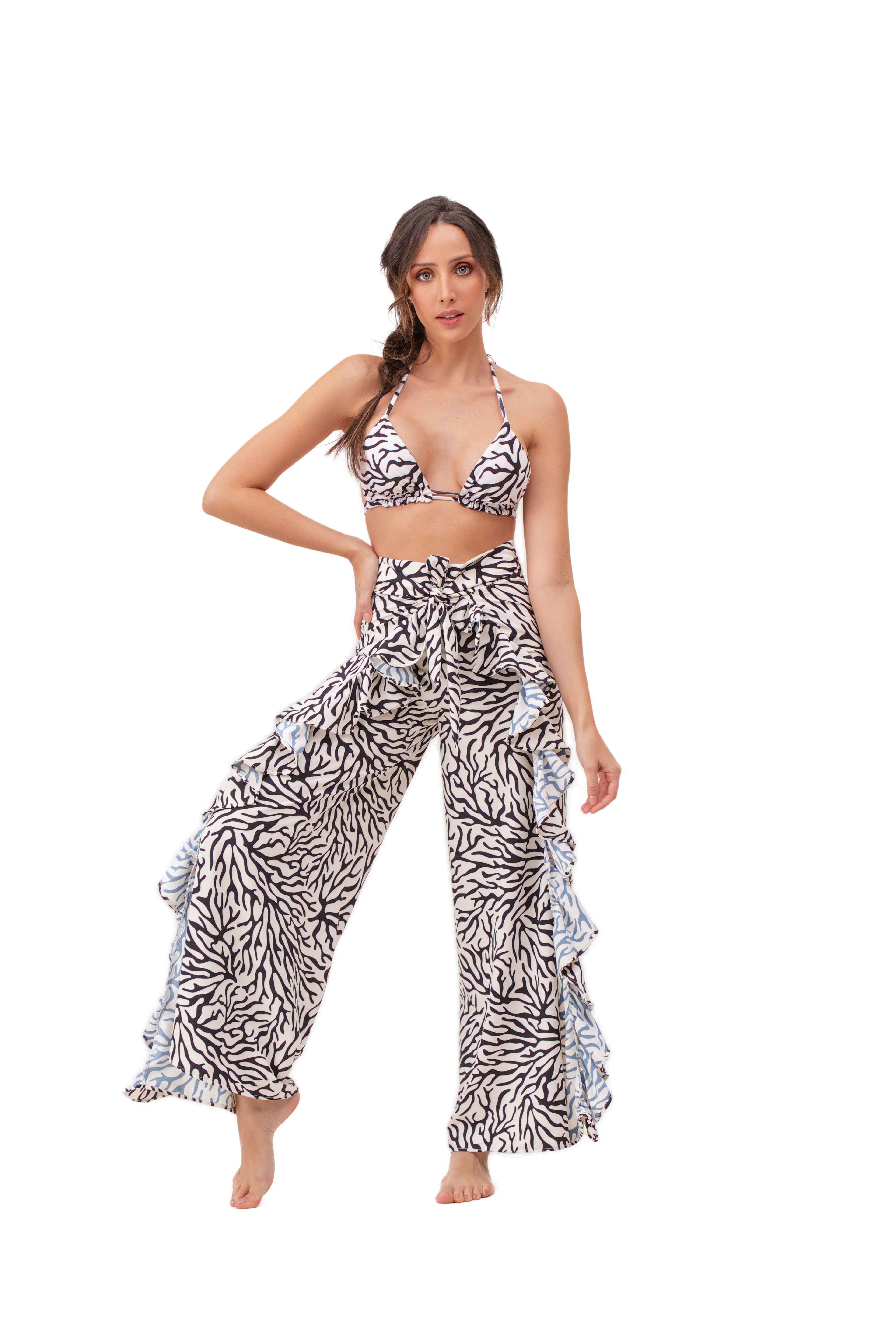 Pantalón Clara Print Mar Negro