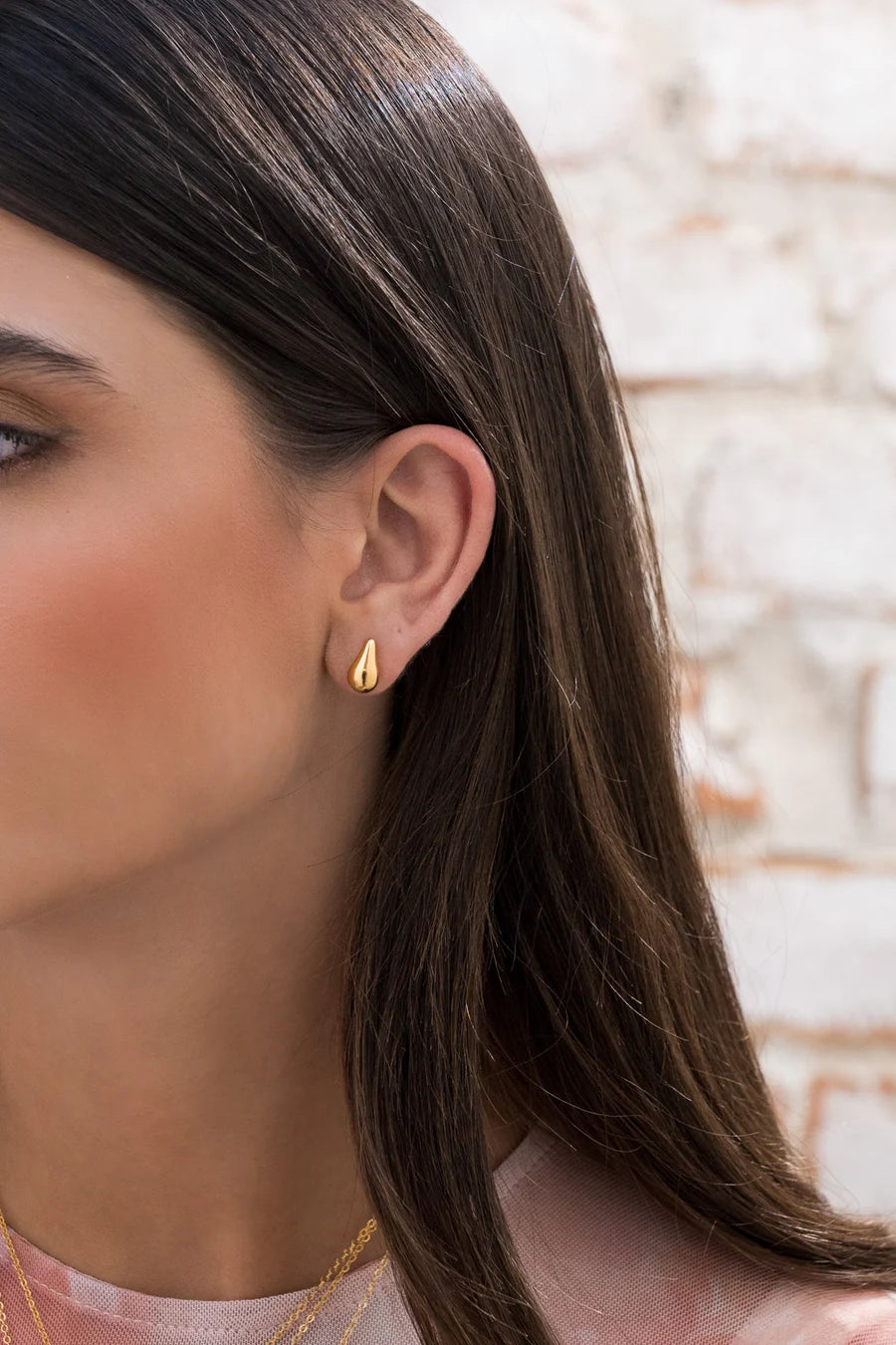 Aretes Mini Gota Dorado