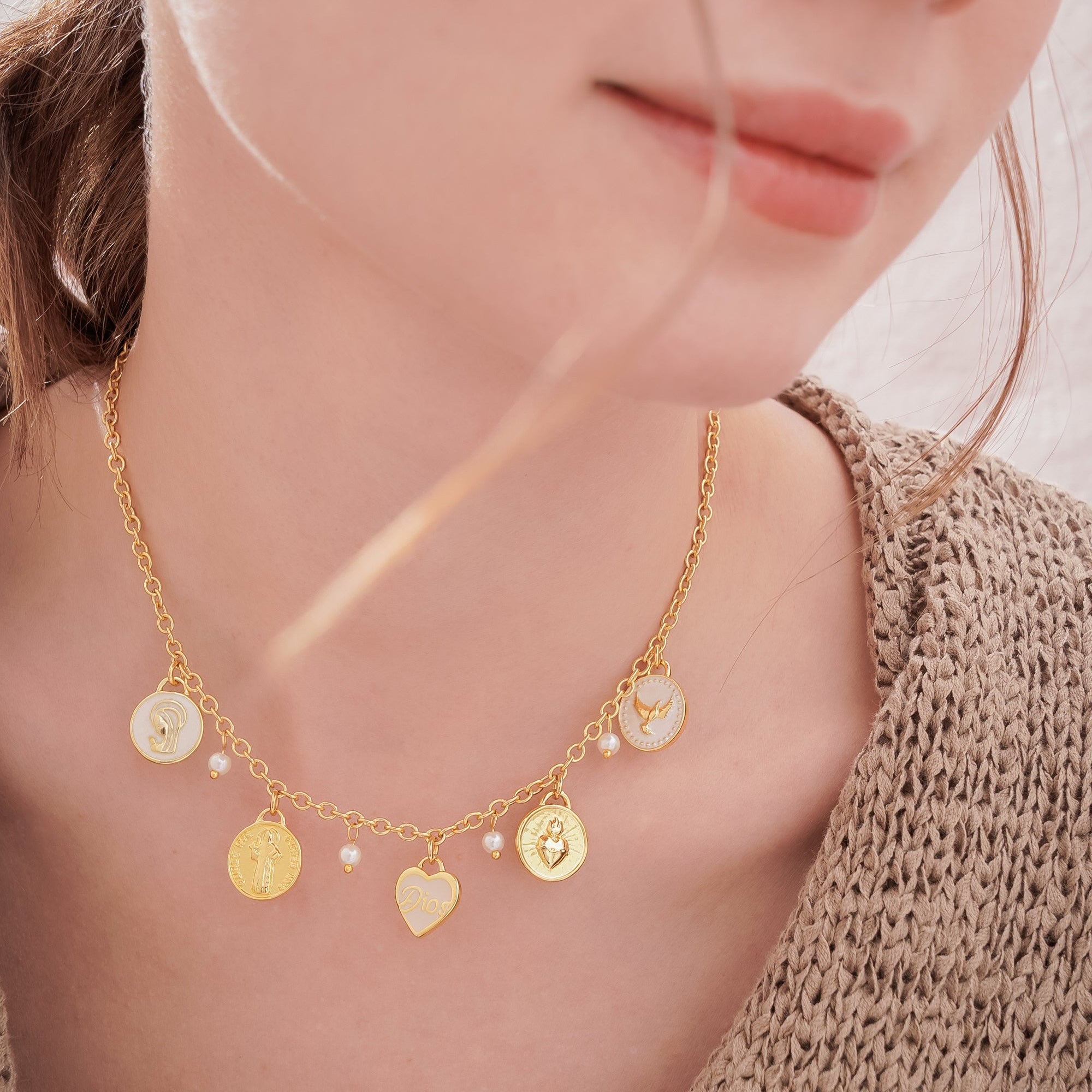 Collar Multicharms Religioso