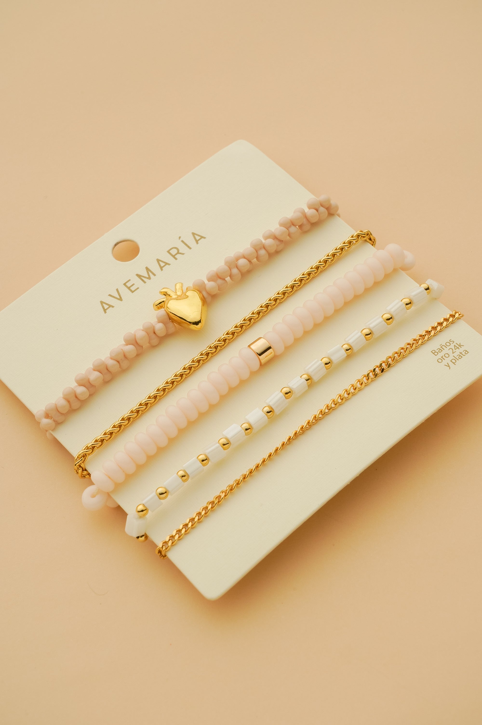 Set X4 Pulseras Corazón Anatómico