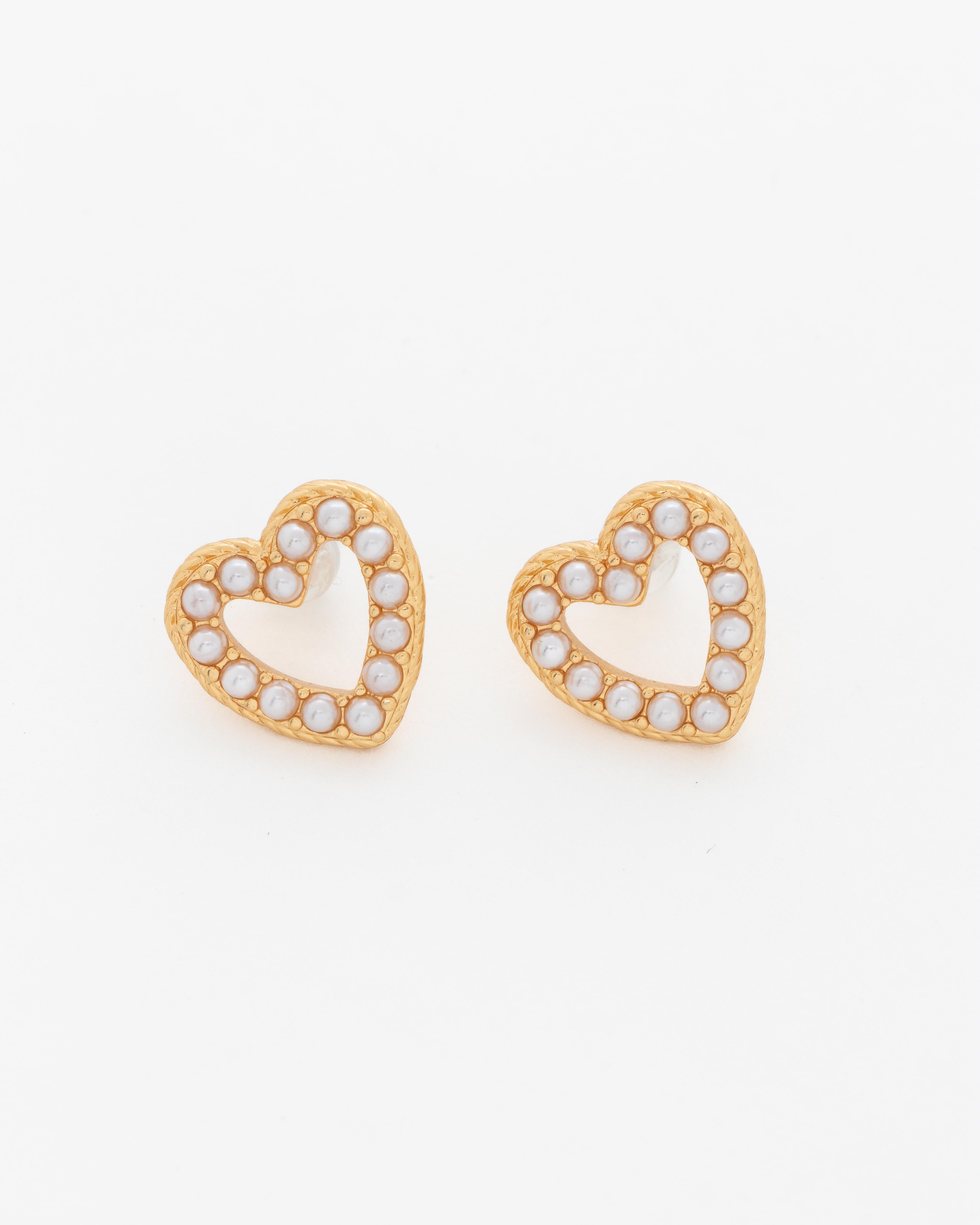 Aretes Corazón Perla