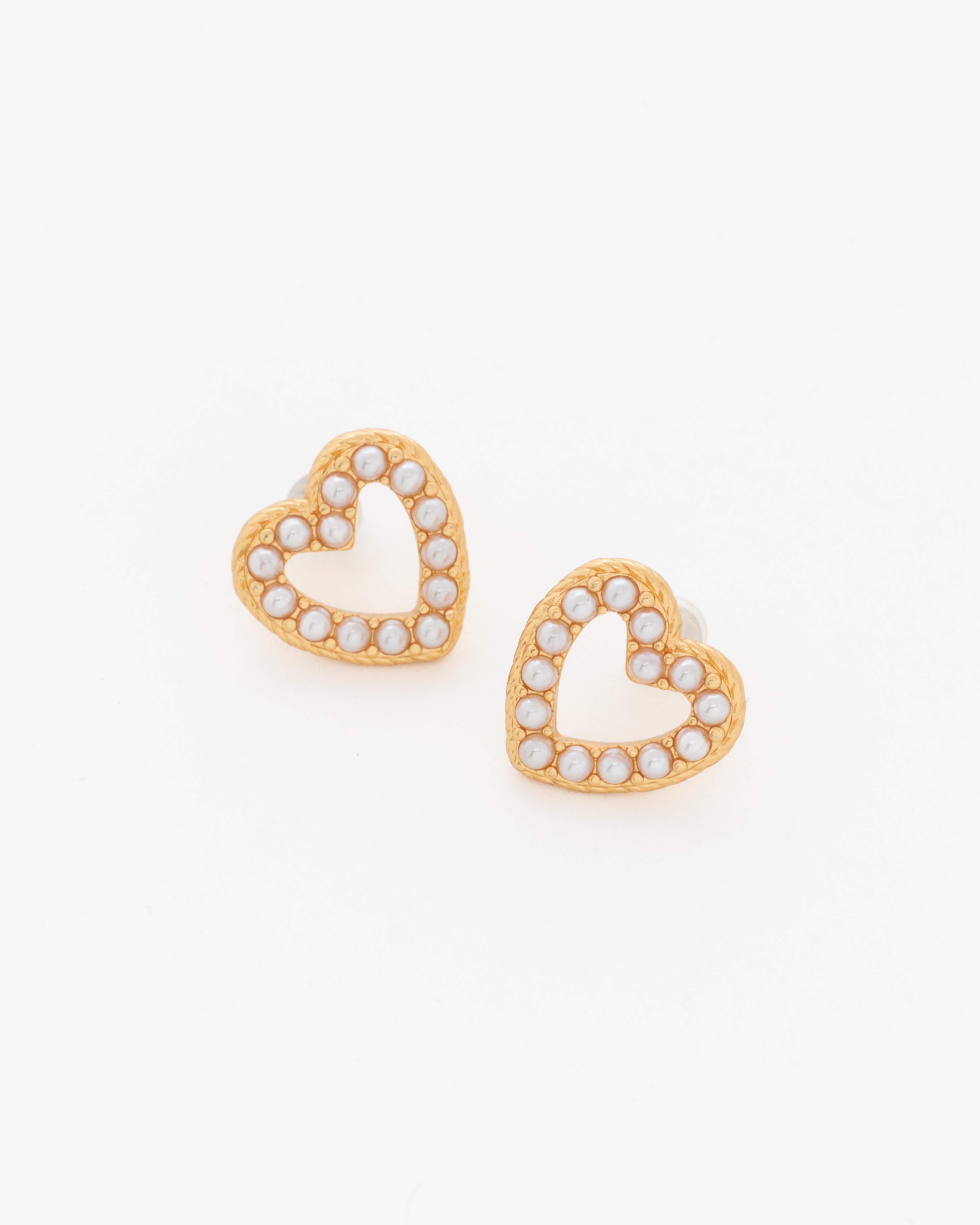 Aretes Corazón Perla