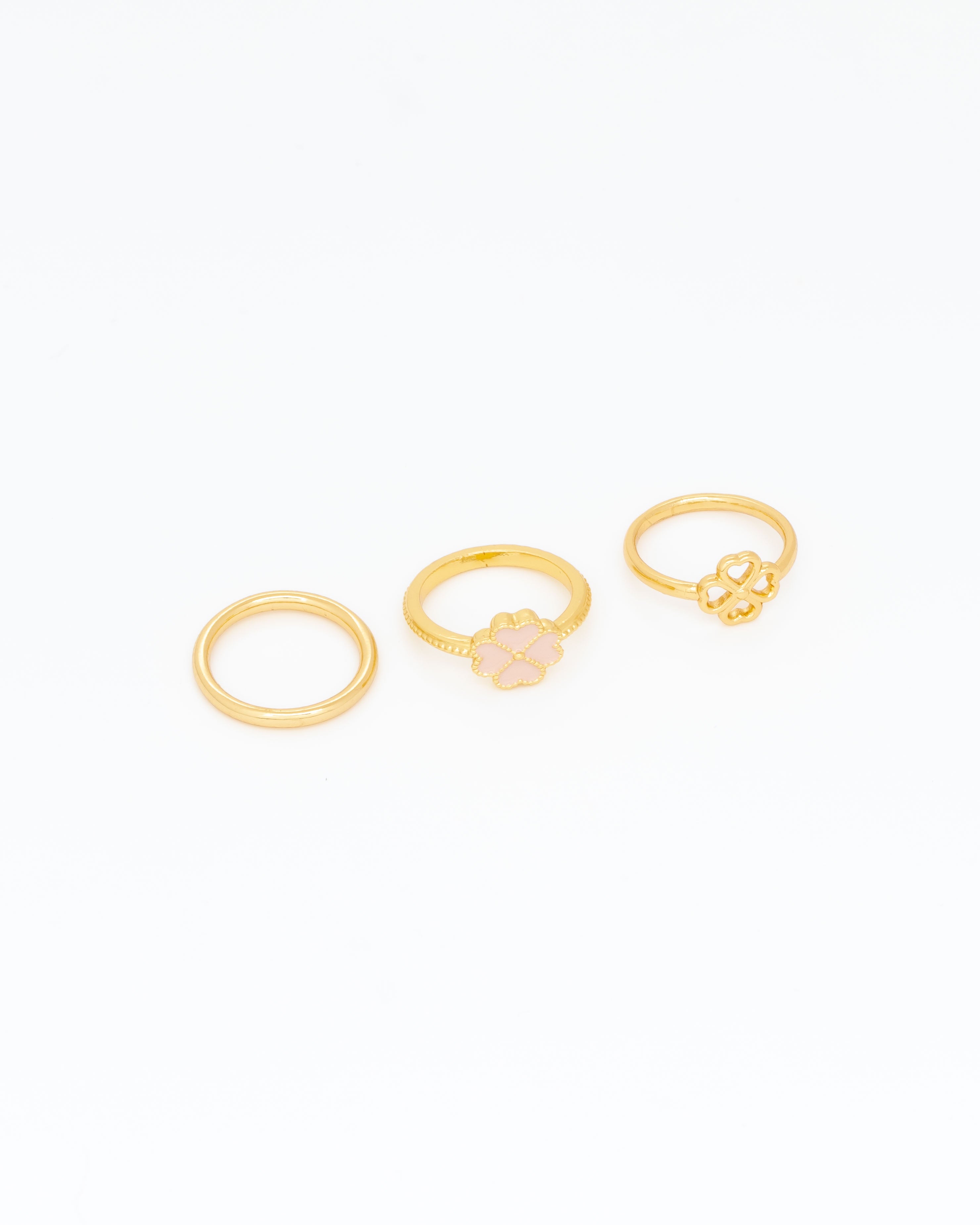 Set x3 Anillos Trebol Talla 7