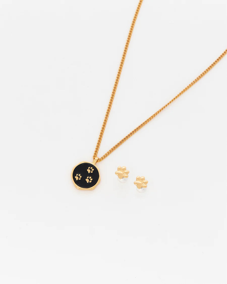 Collar Huellas + Aretes Huellas