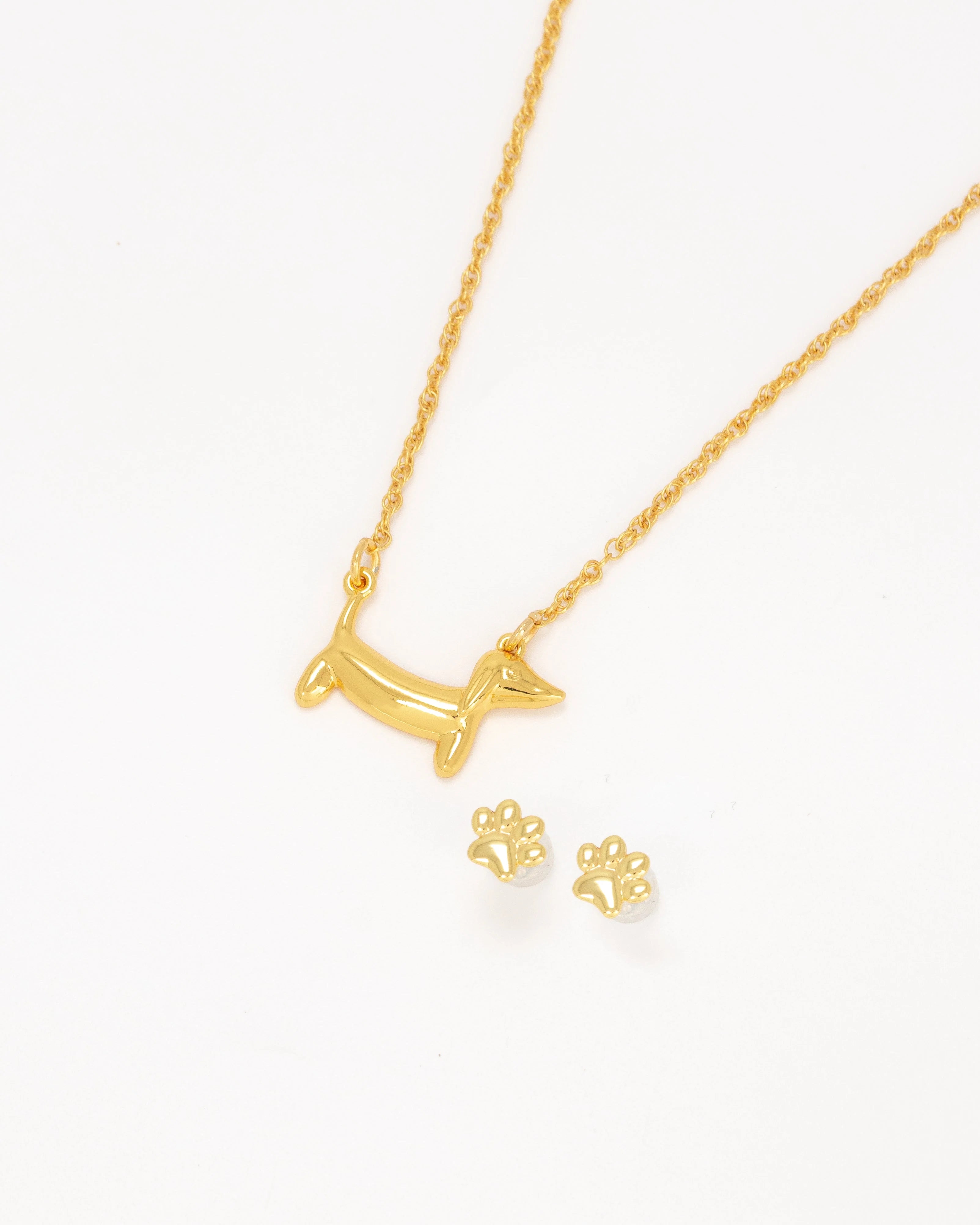 Collar Perro + Aretes Huella