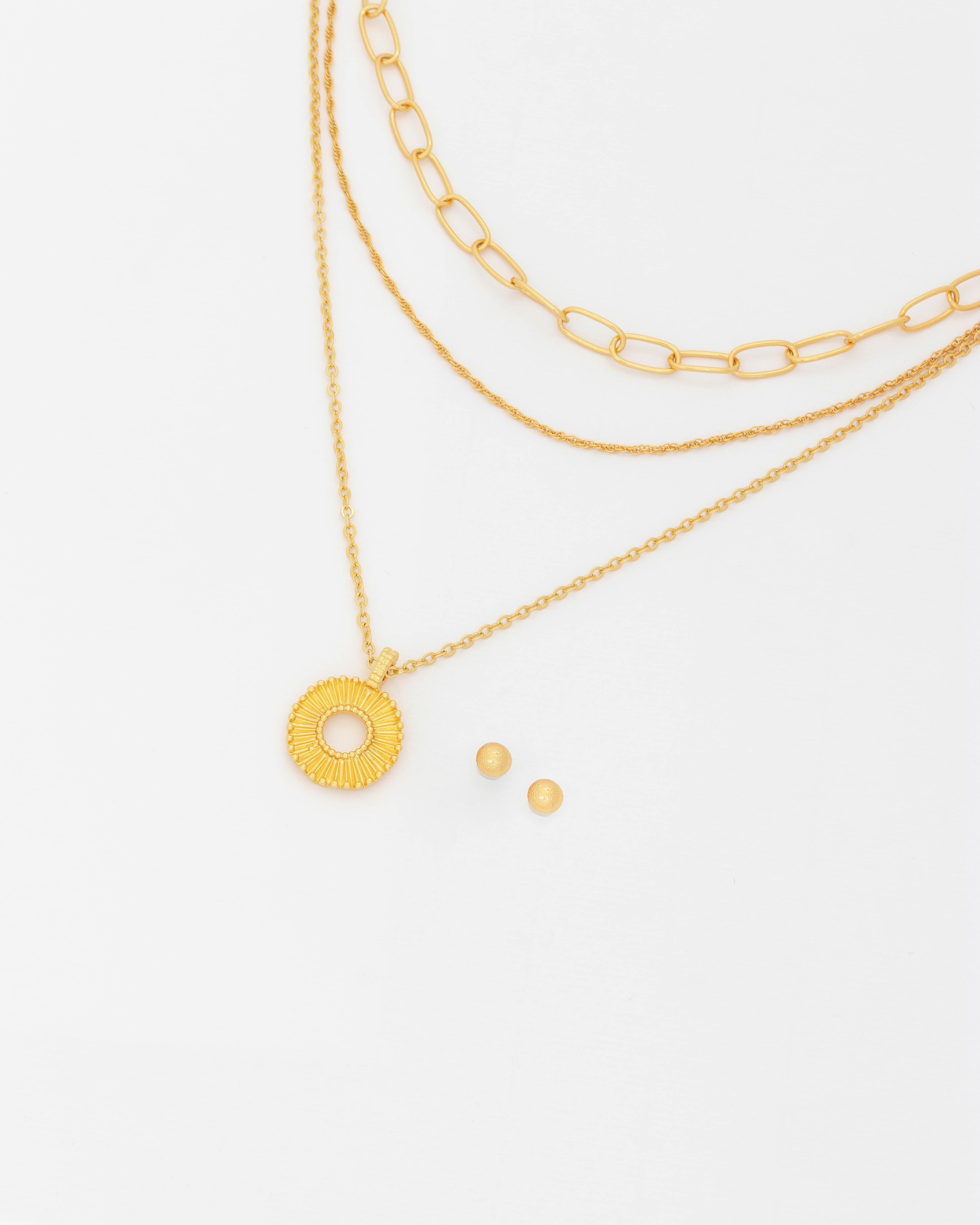 Set X3 Collares Destellos + Aretes