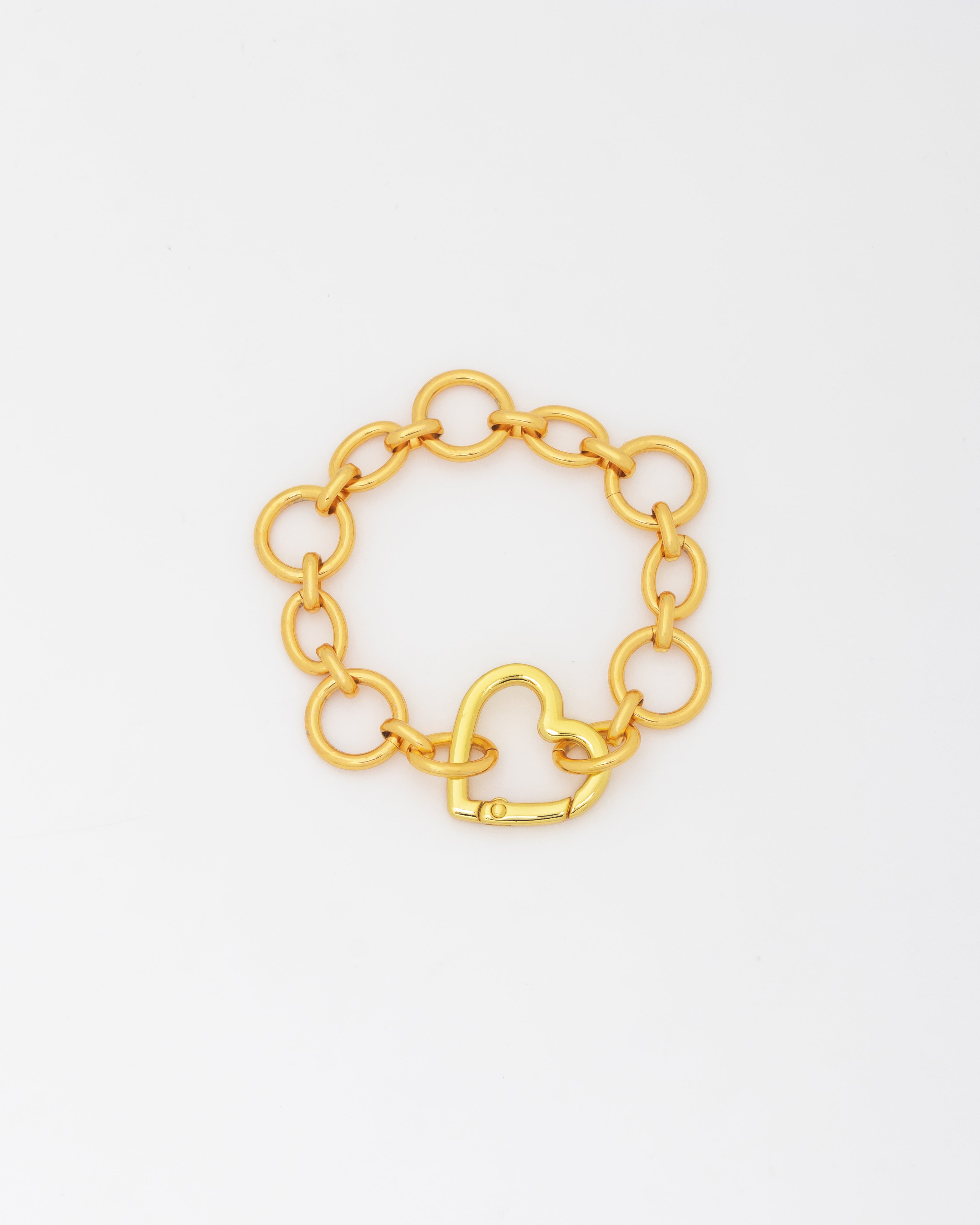 Pulsera Broche Corazón Gold + Aretes