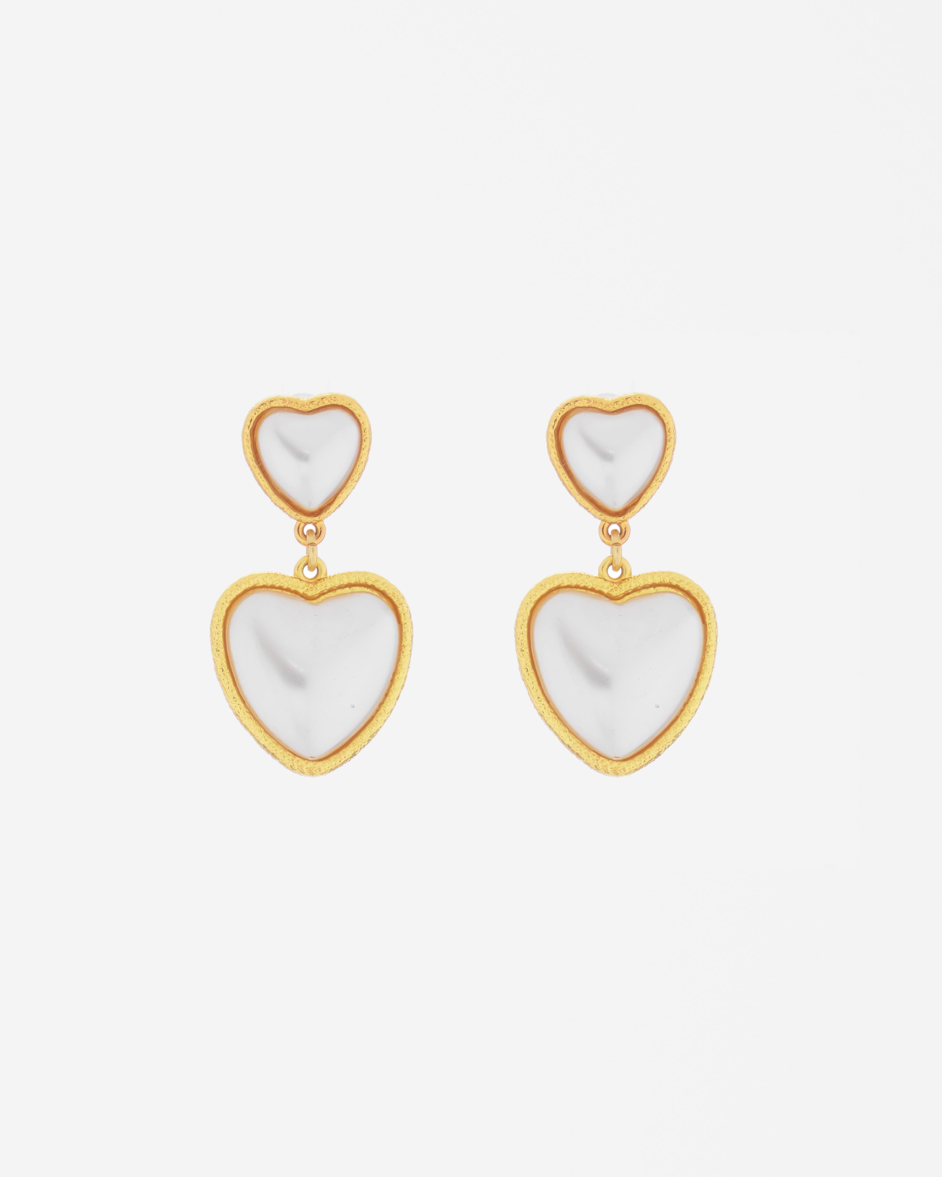 Aretes Corazón Perla Gold