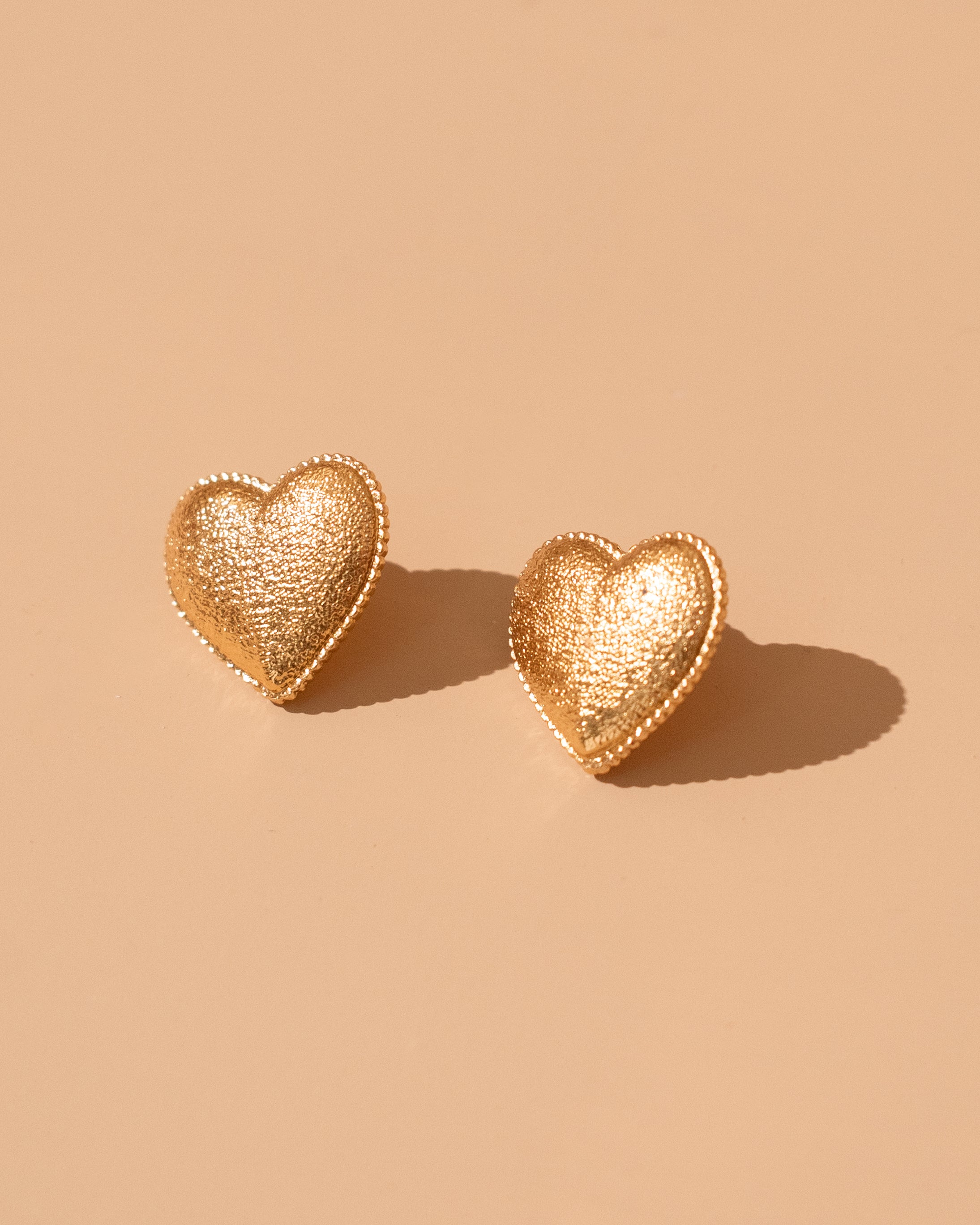 Aretes Corazón Textura Puntos