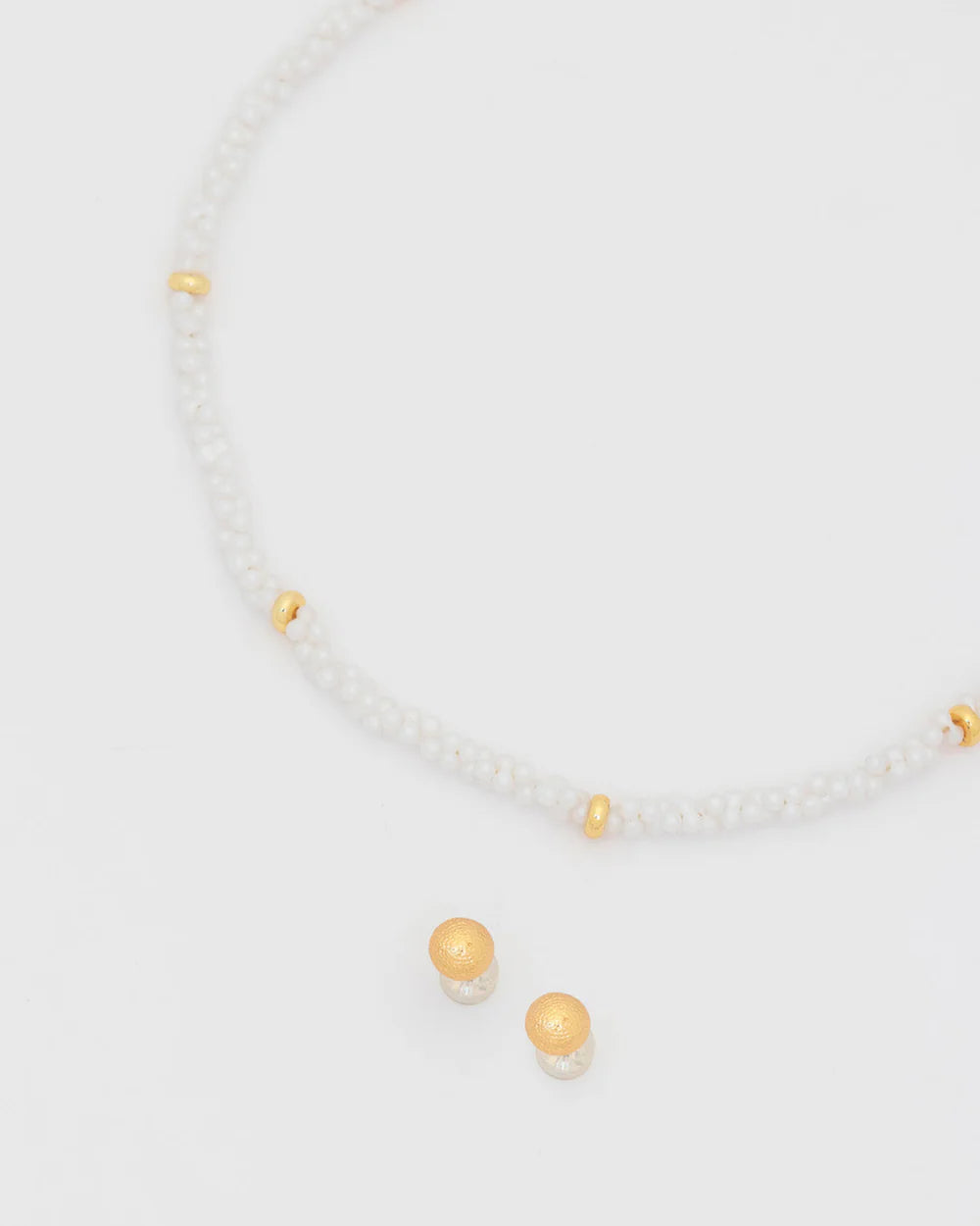 Collar Mini Perla Amorfa + Aretes