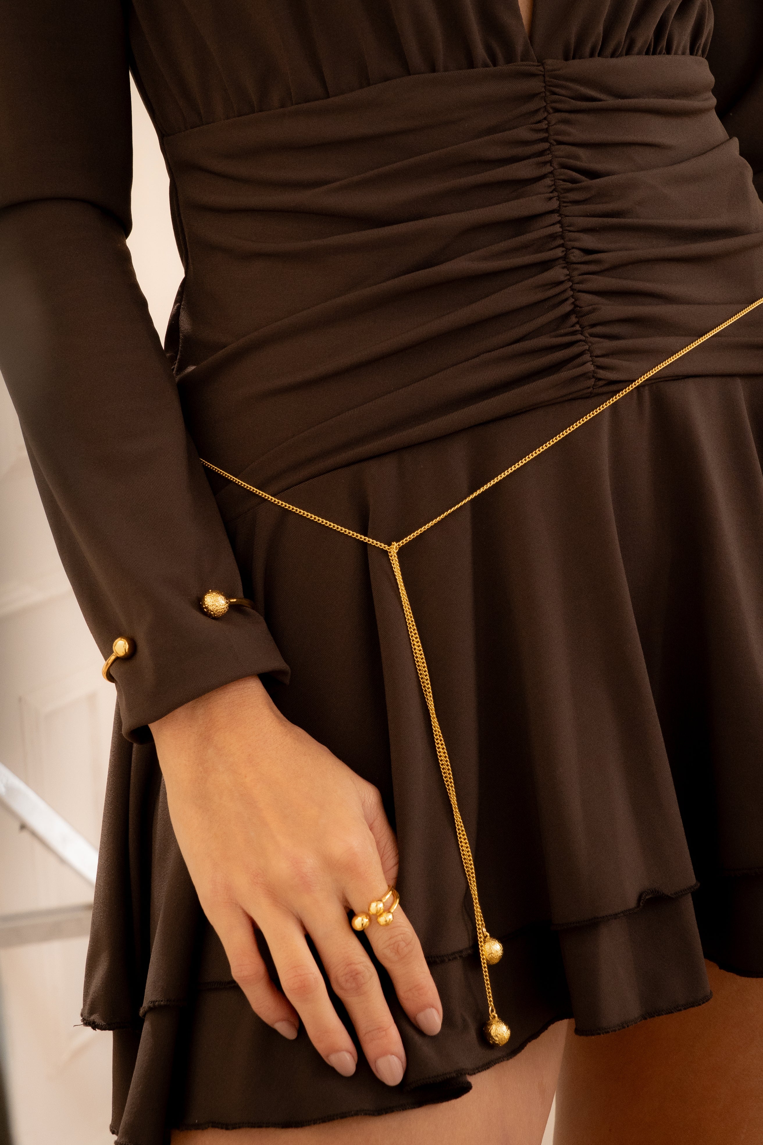 Collar Corbatin Esferas + Aretes