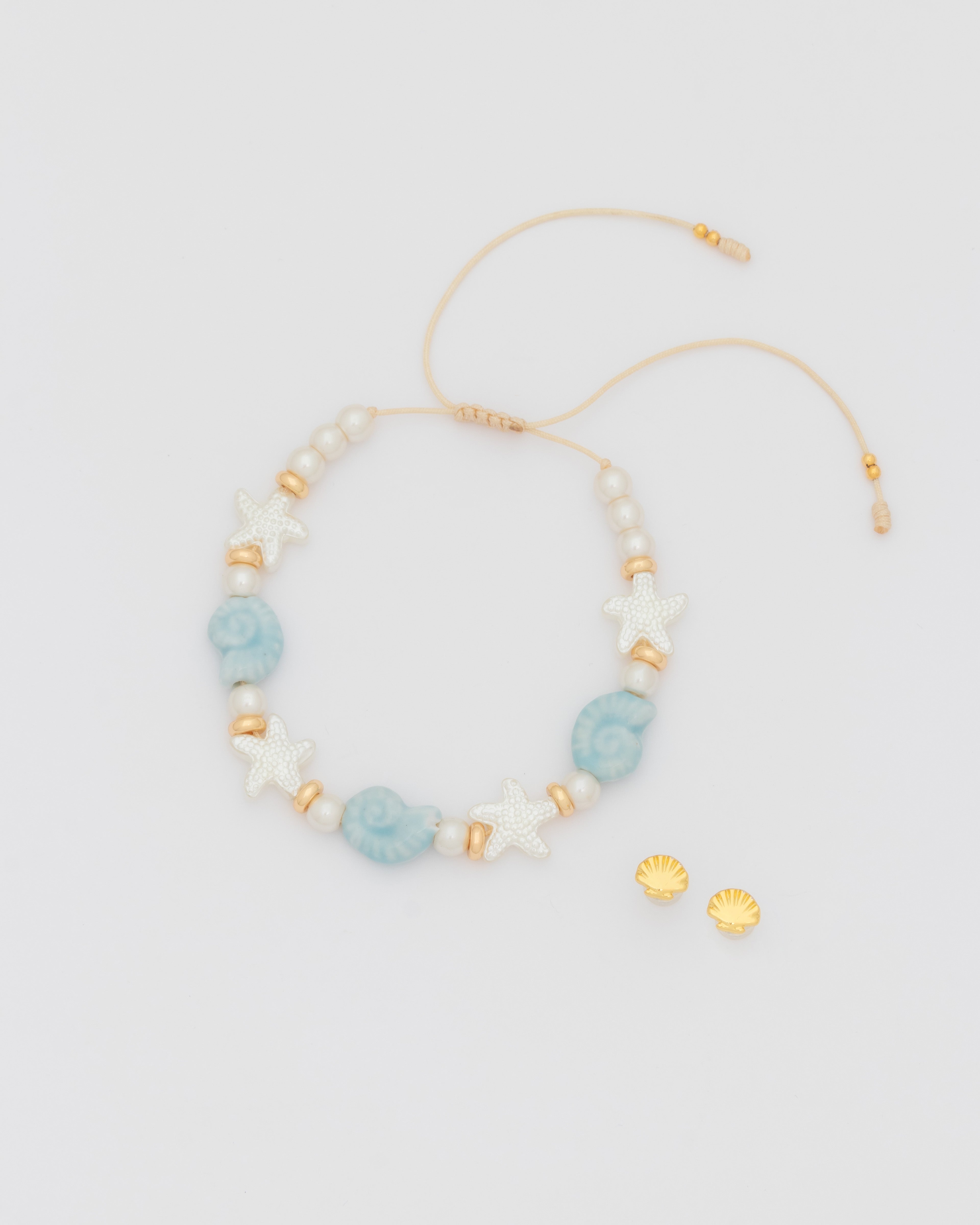 Tobillera Estrella Mar + Aretes
