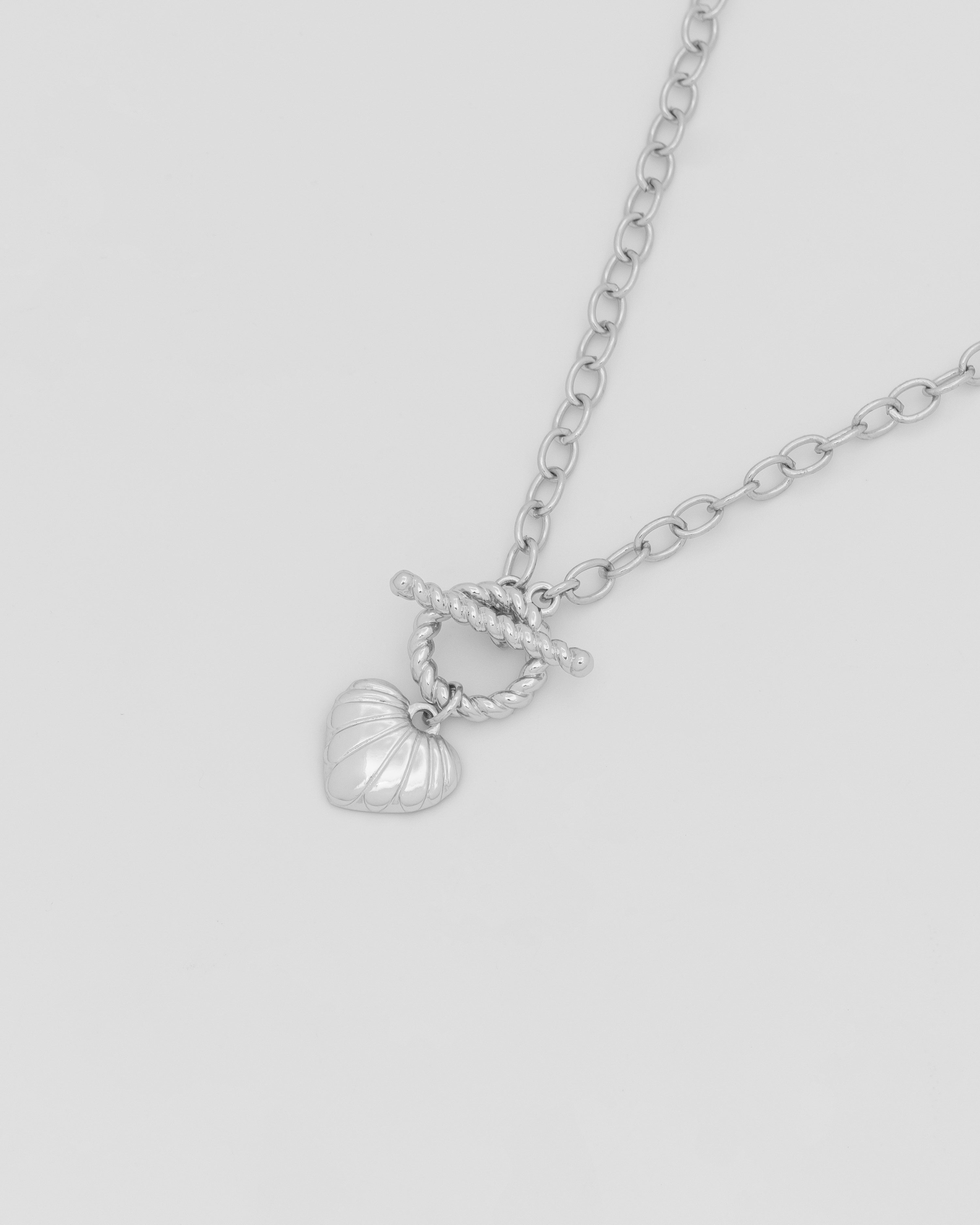 Collar Broche Corazón Plata