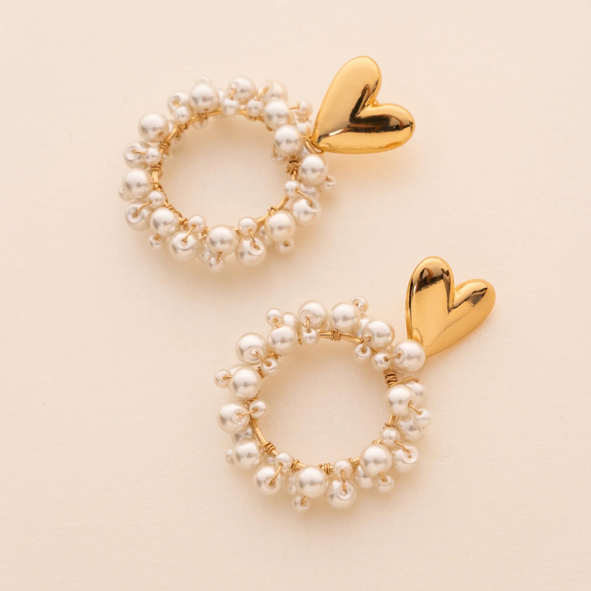 Aretes Maxi Corazón Perlas