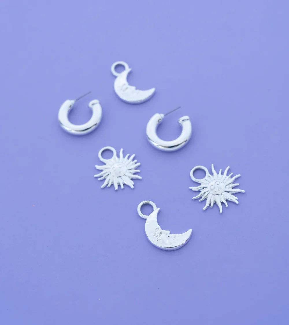 Argollas Luna Y Sol Plata
