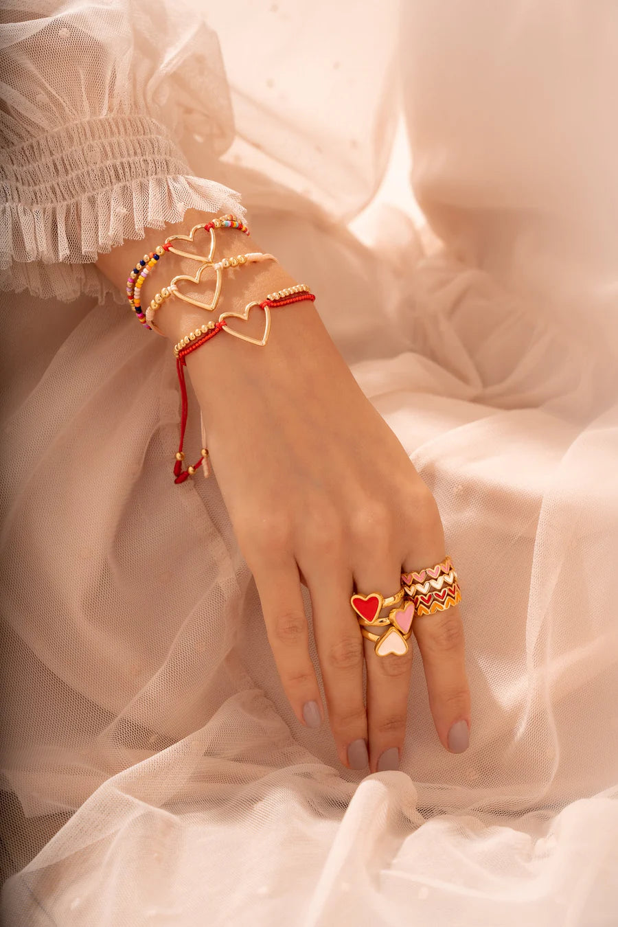 Set Bracelets *3 Heart Colorfull