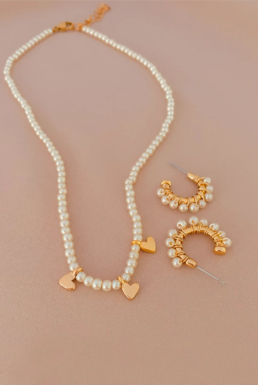 Set de Choker + Aretes Perlas