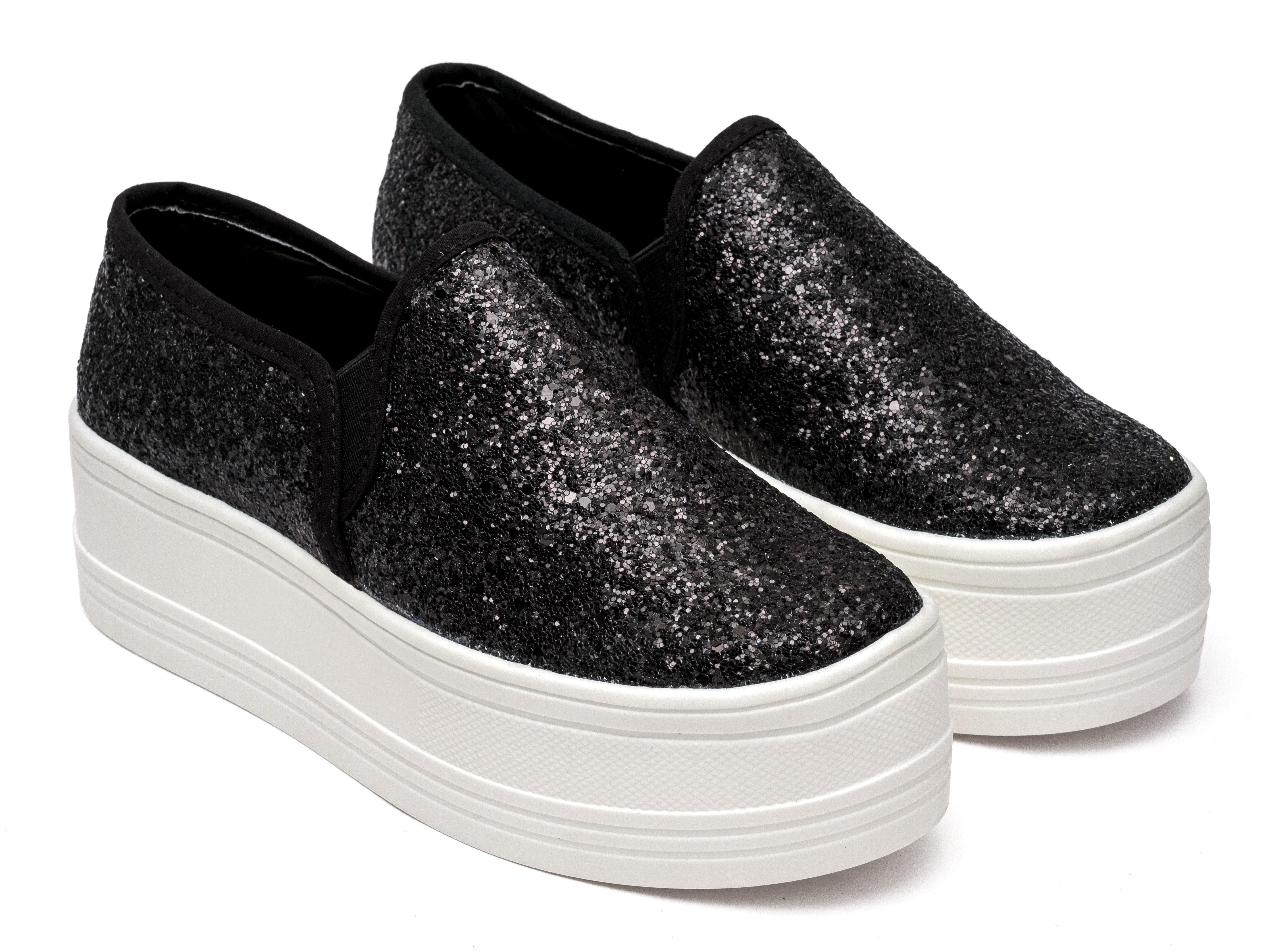 Plataforma Casual Escarcha Negro