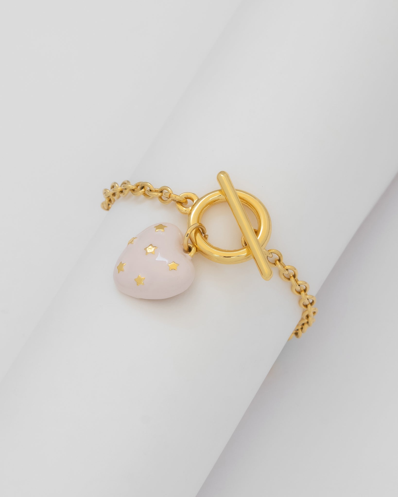 Pulsera Broche Corazón Estrellas