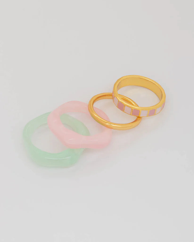 Set X4 Anillos Tablero De Colores