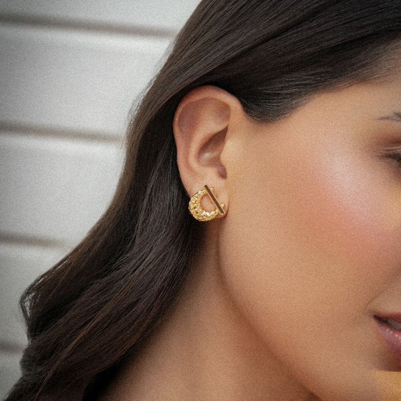Arete Herradura Animal Print