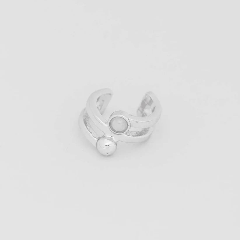 Earcuff Perla Plata