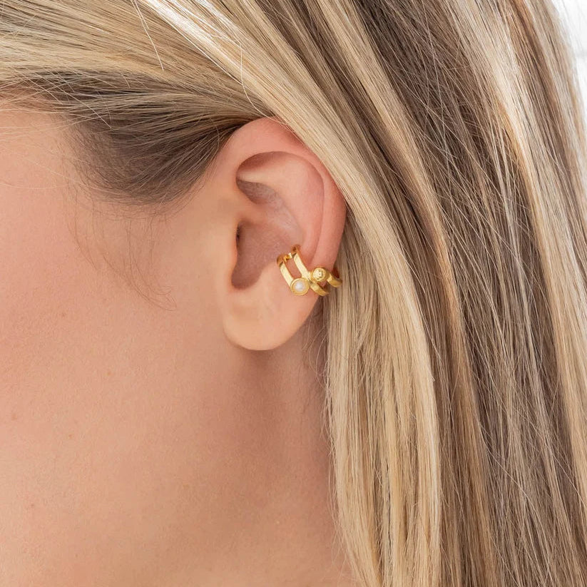 Earcuff Perla Oro