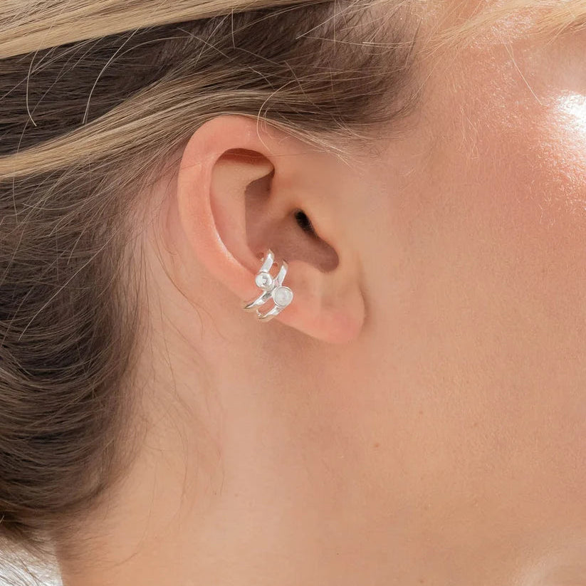 Earcuff Perla Plata