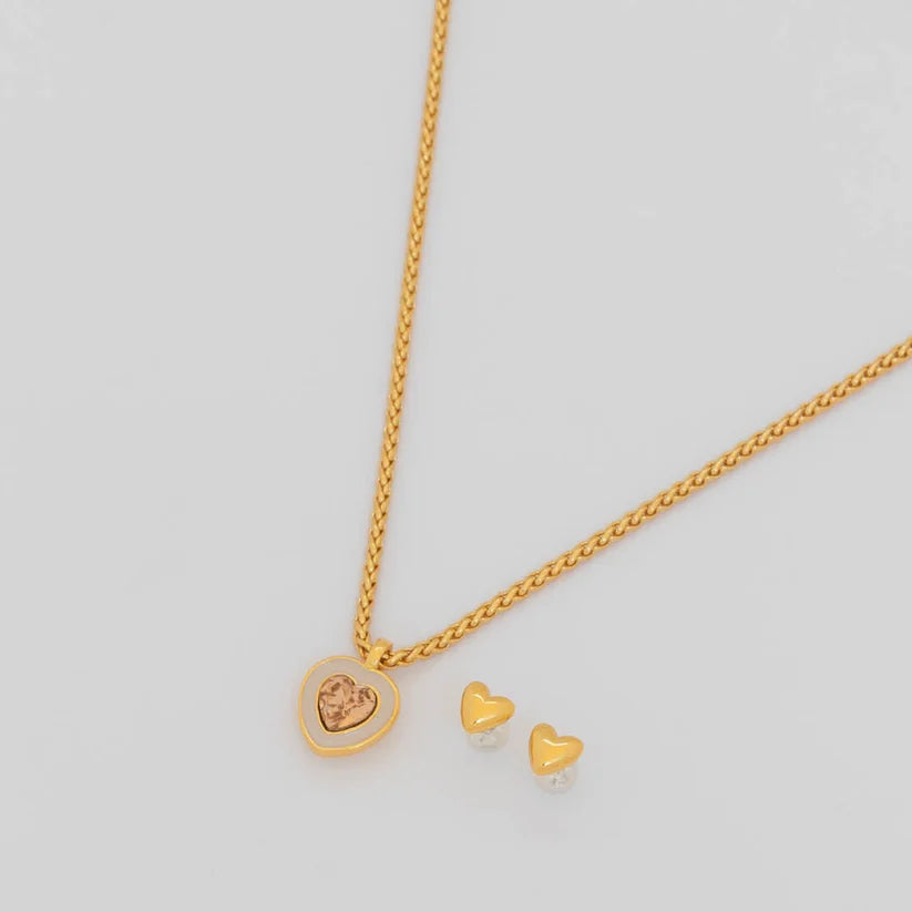Collar Corazón Cristal Nude