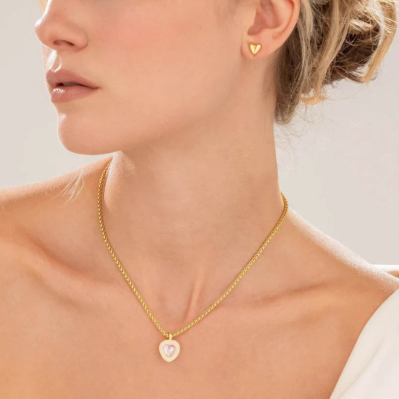 Collar Corazón Cristal Nude
