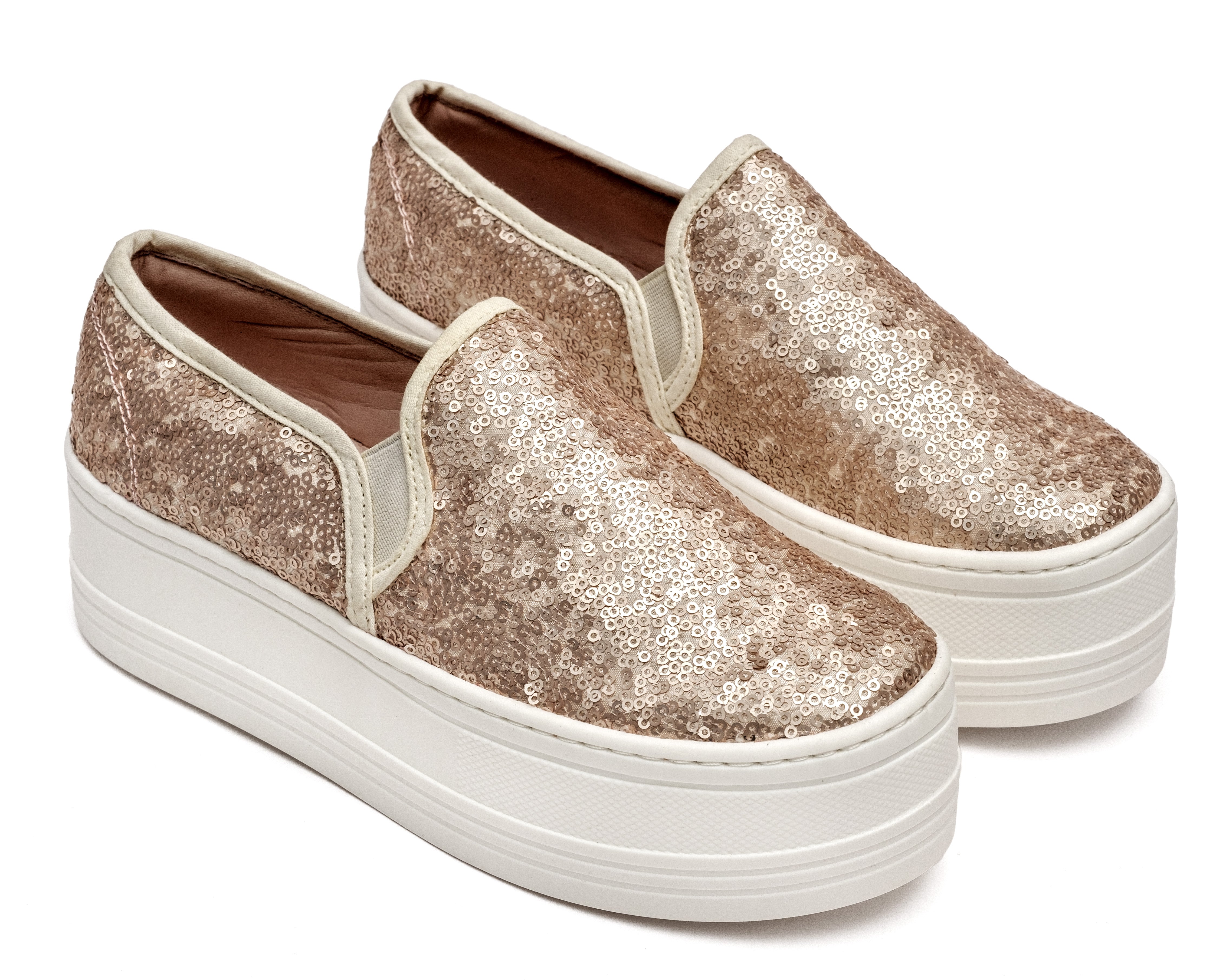 Plataforma Casual Lentejuelas Oro Rosa